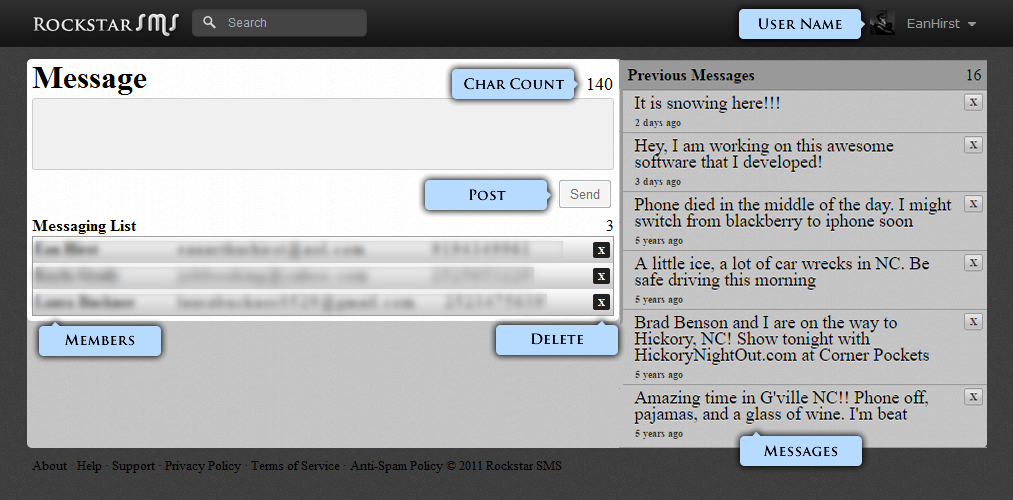 Original Rockstar SMS management desk